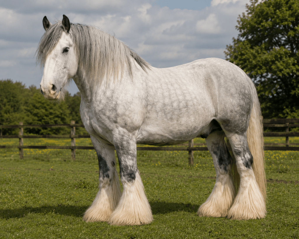 Pferde mit Haaren an den&nbsp;Beinen